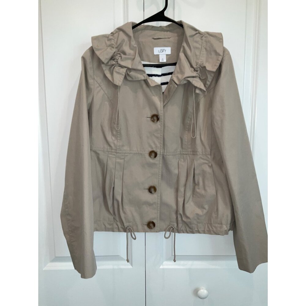 Ann Taylor LOFT Khaki Women's jacket size Medium - Picture 7 of 8